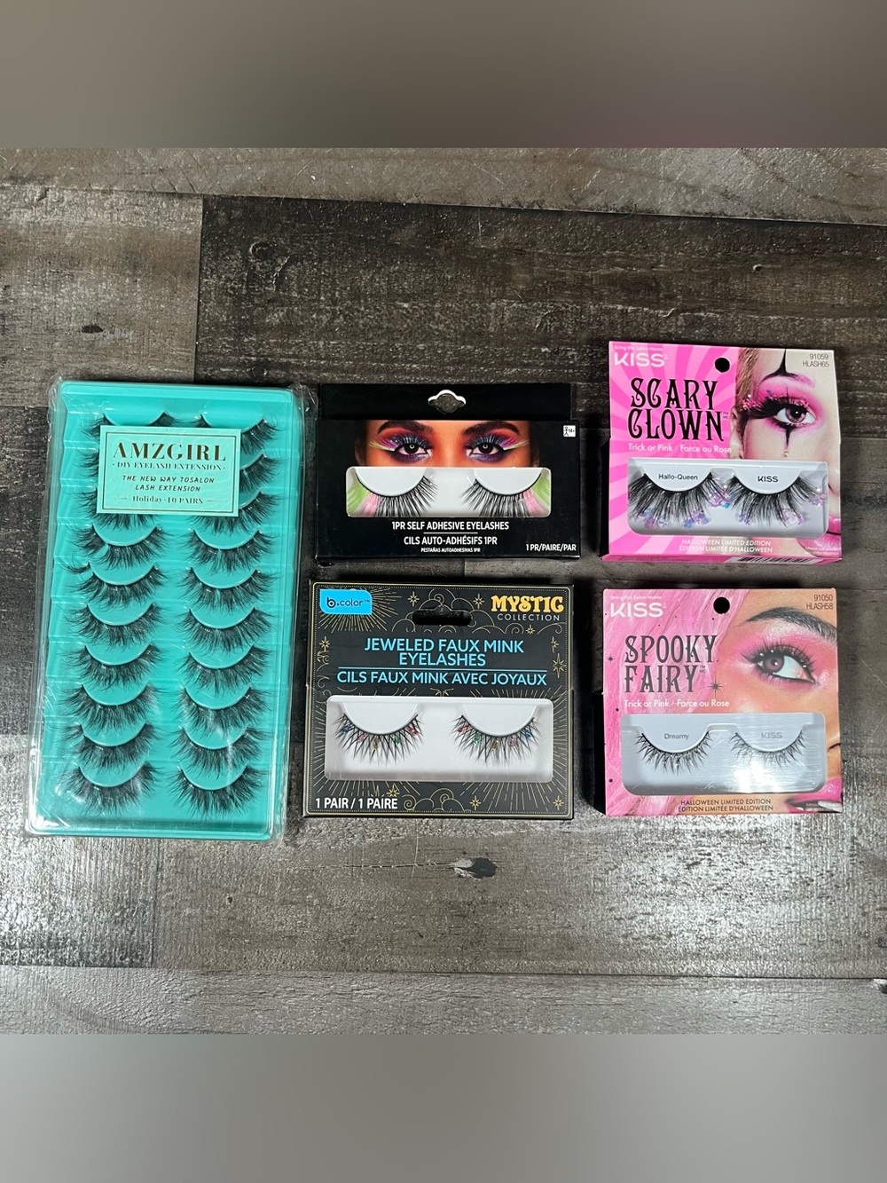 18 Sets of Eyelashes Lashes Kiss B Color Mystic Jeweled Faux Mink